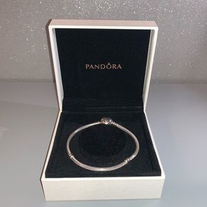 Pandora Moments Heart Clasp Snake Chain Bracelet